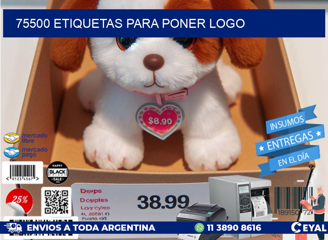 75500 etiquetas para poner logo