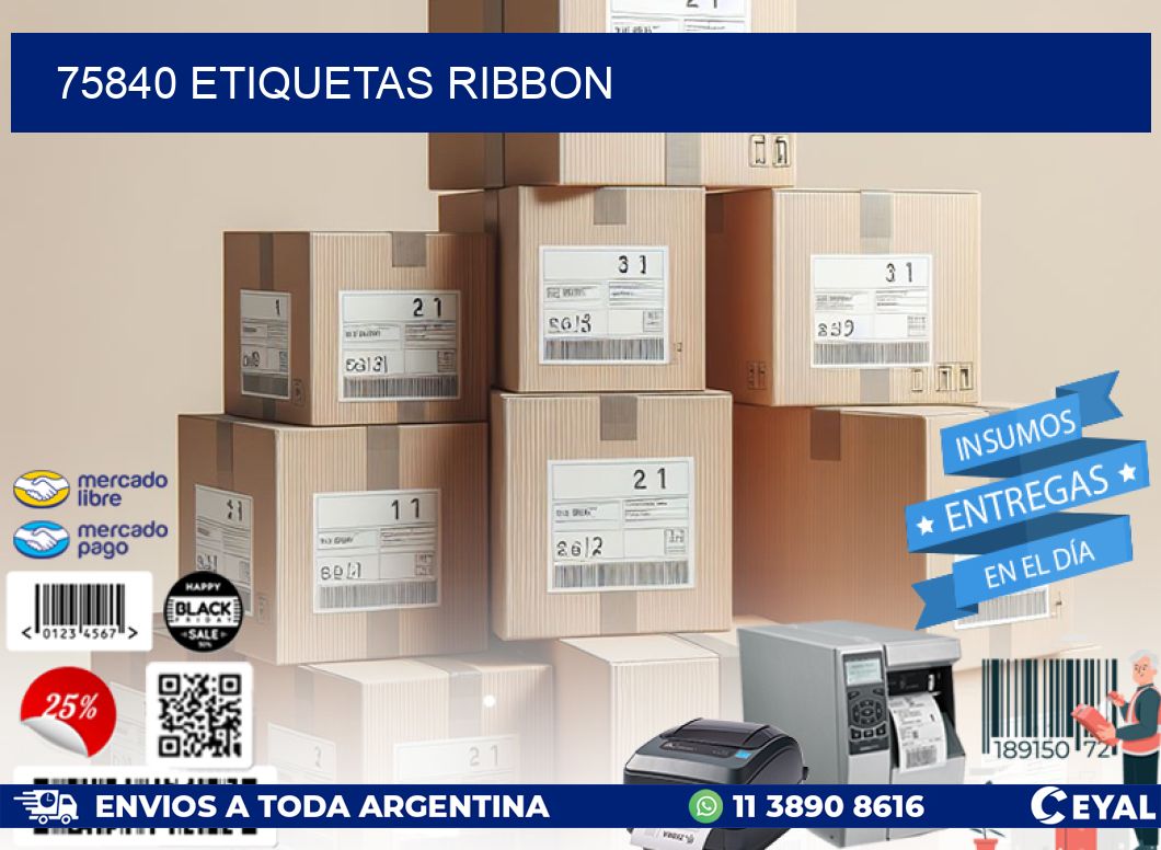 75840 ETIQUETAS RIBBON
