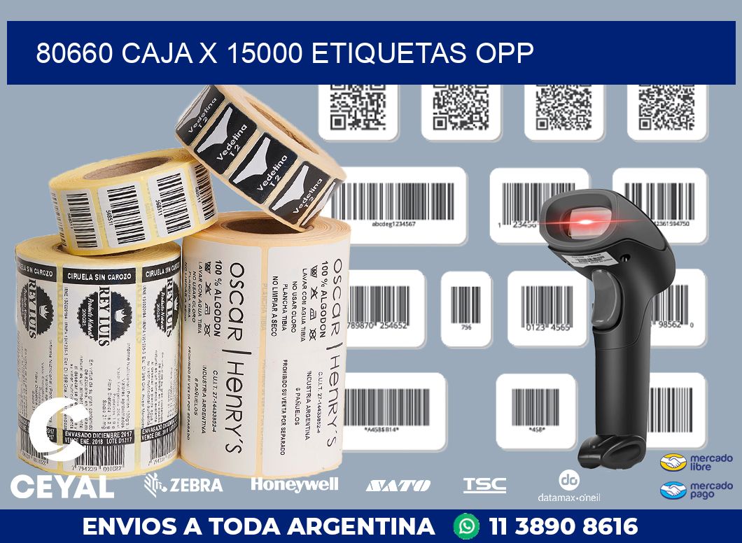80660 CAJA X 15000 ETIQUETAS OPP