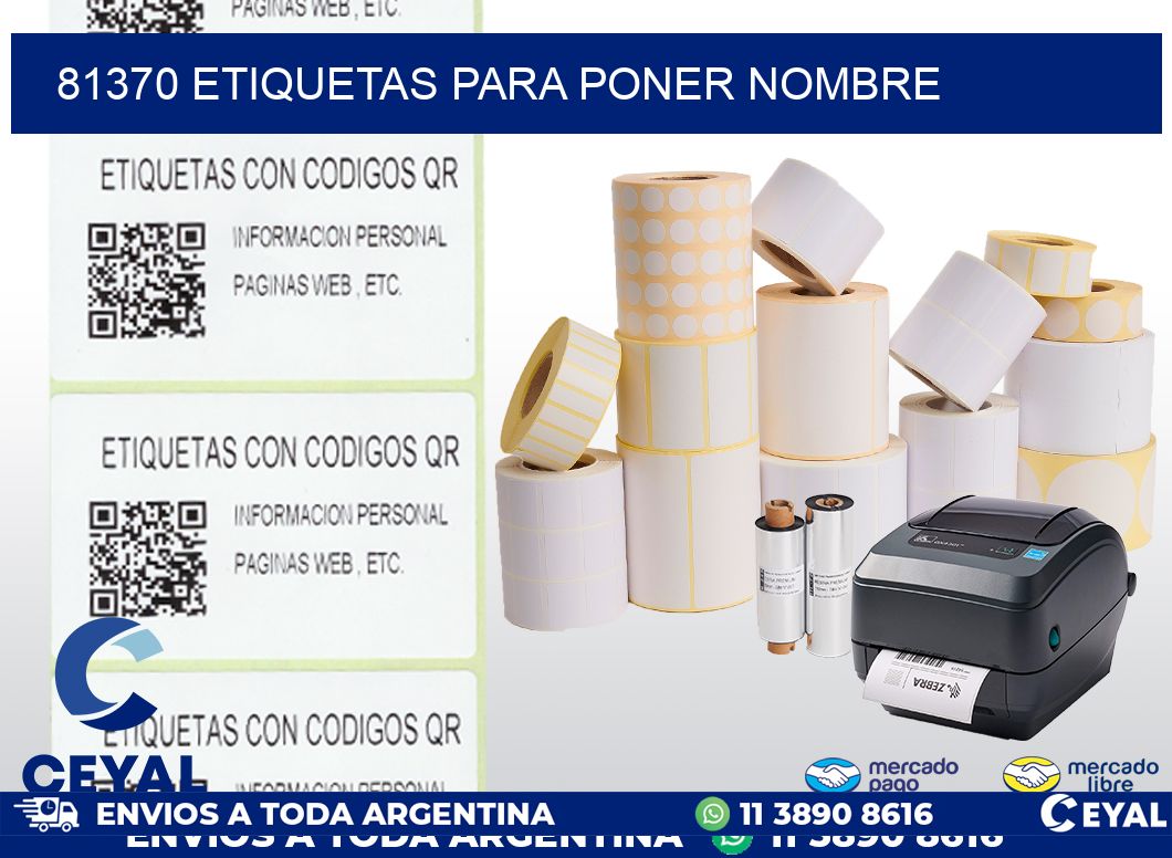 81370 ETIQUETAS PARA PONER NOMBRE