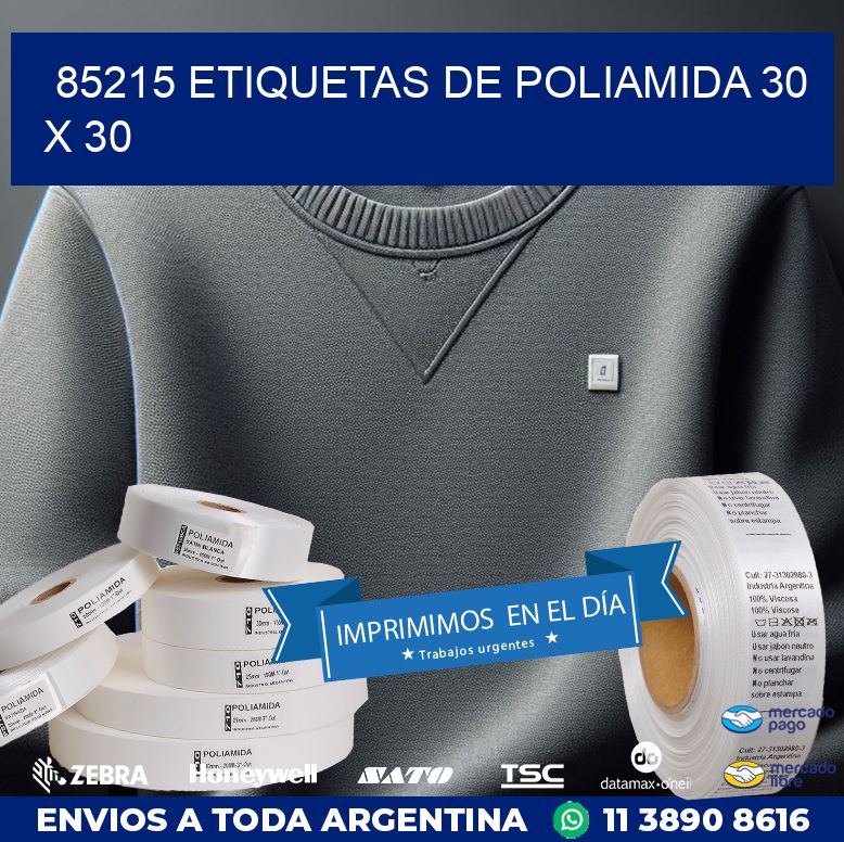 85215 ETIQUETAS DE POLIAMIDA 30 X 30
