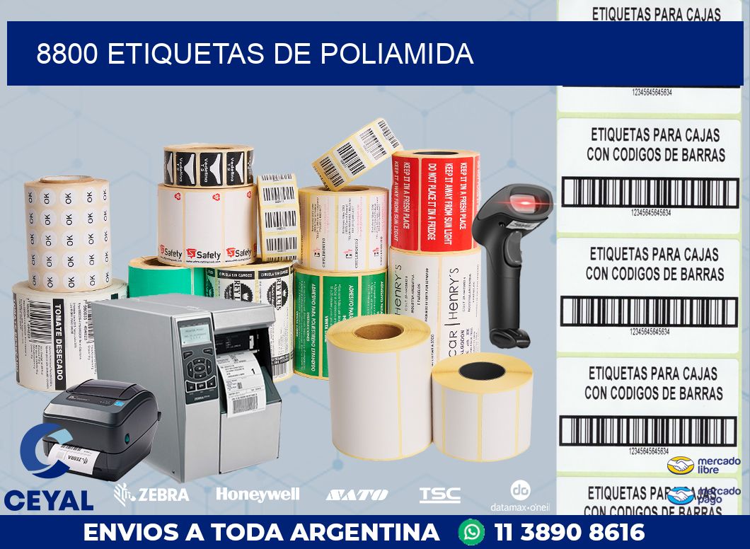 8800 ETIQUETAS DE POLIAMIDA