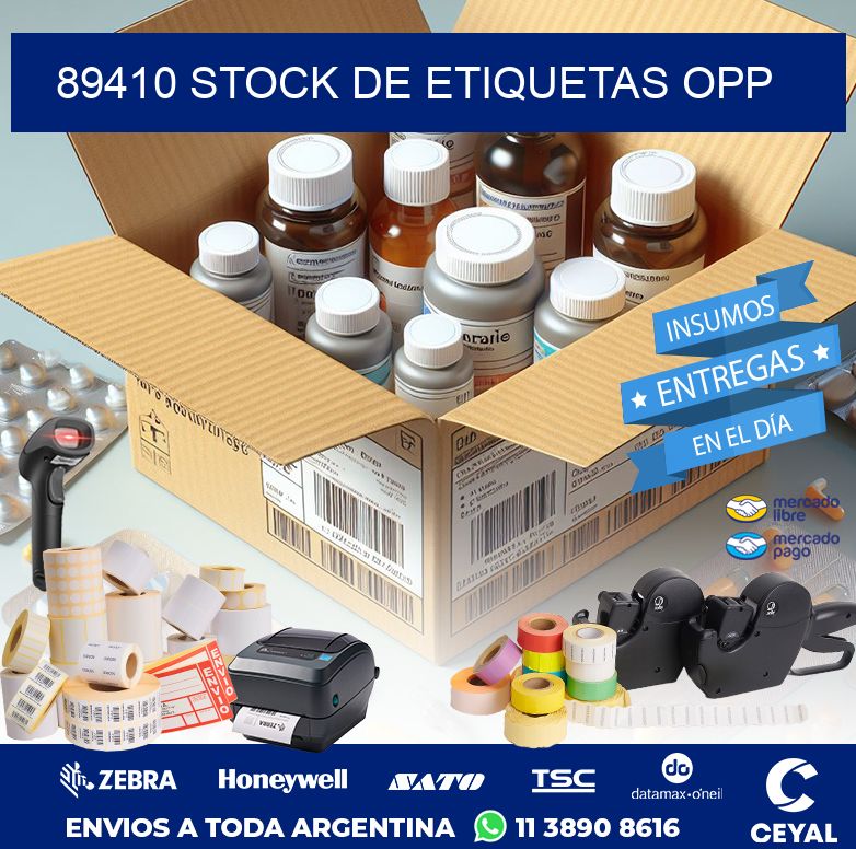89410 STOCK DE ETIQUETAS OPP