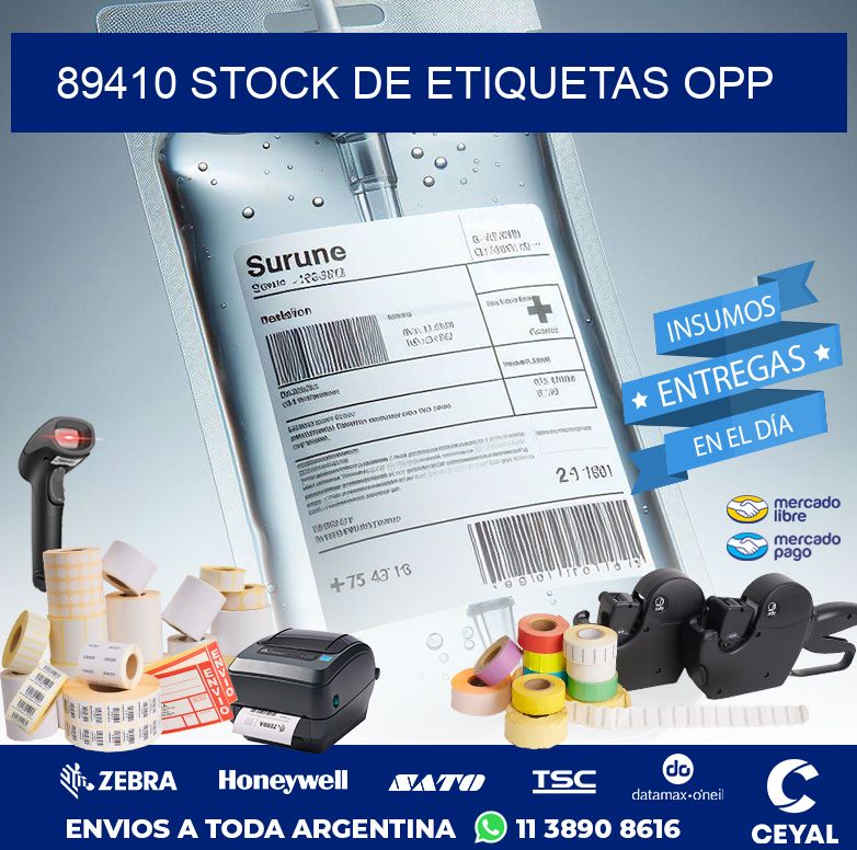 89410 STOCK DE ETIQUETAS OPP