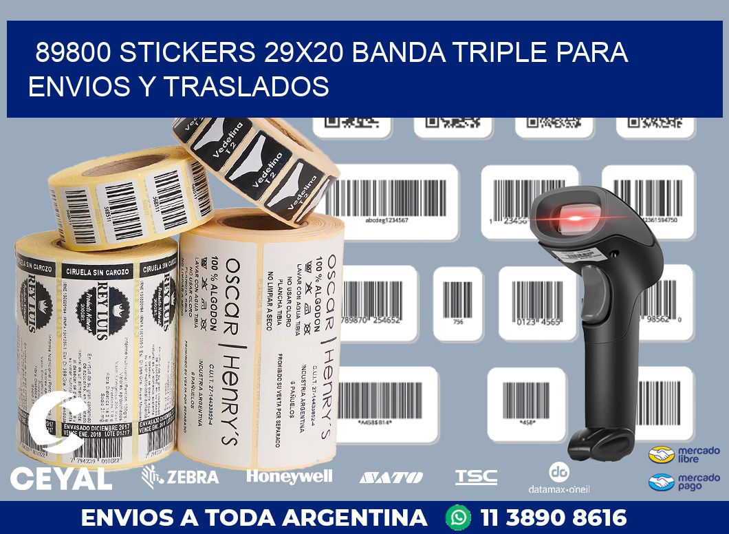 89800 STICKERS 29X20 BANDA TRIPLE PARA ENVIOS Y TRASLADOS