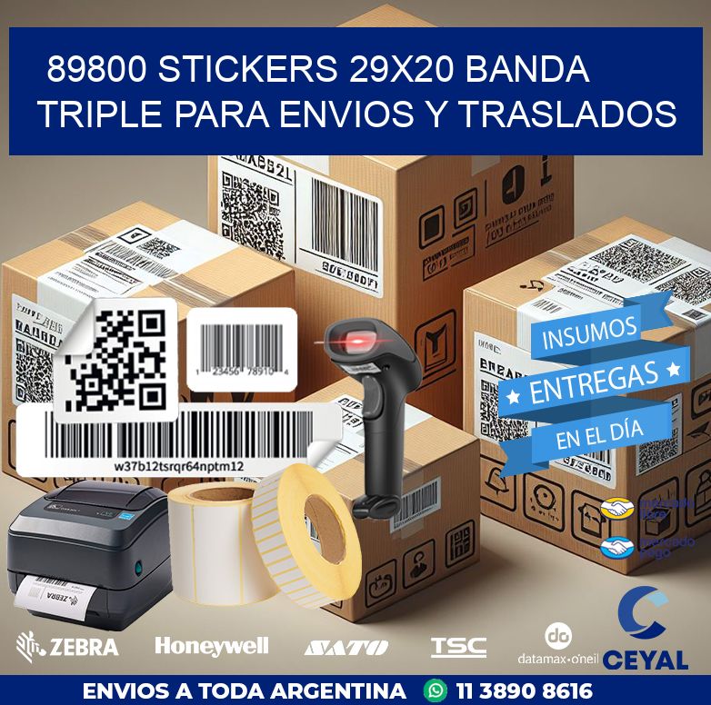 89800 STICKERS 29X20 BANDA TRIPLE PARA ENVIOS Y TRASLADOS
