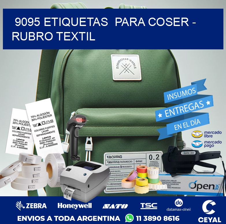 9095 ETIQUETAS  PARA COSER – RUBRO TEXTIL