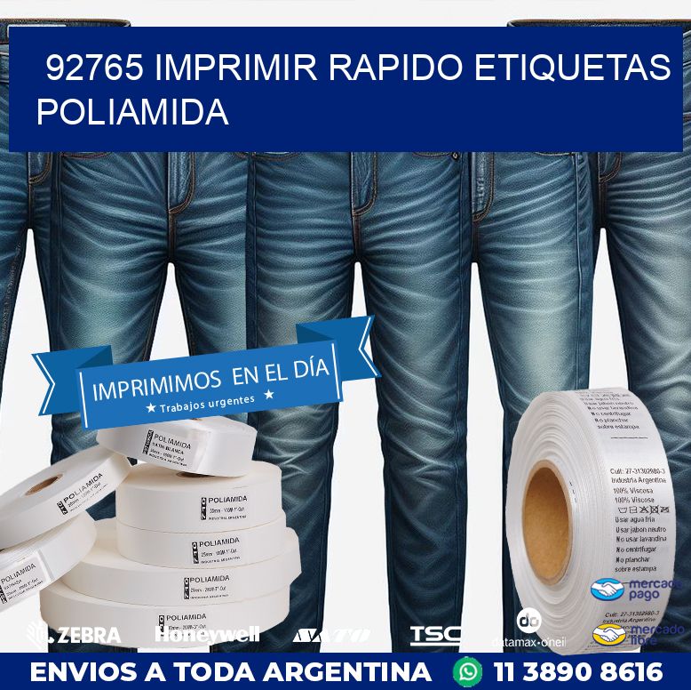 92765 IMPRIMIR RAPIDO ETIQUETAS POLIAMIDA