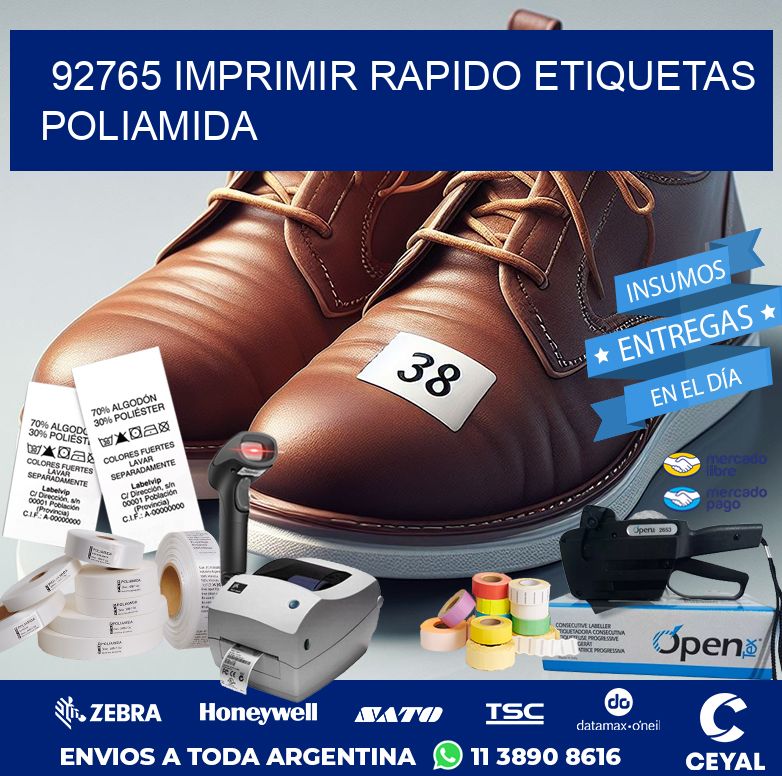 92765 IMPRIMIR RAPIDO ETIQUETAS POLIAMIDA