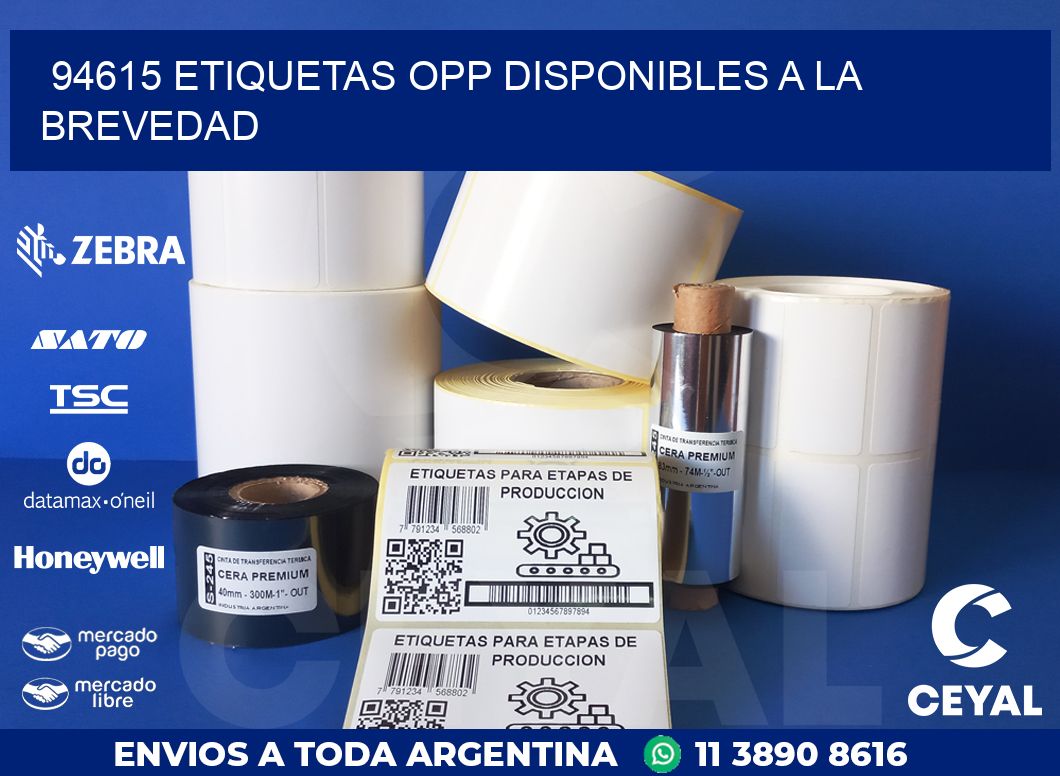 94615 ETIQUETAS OPP DISPONIBLES A LA BREVEDAD