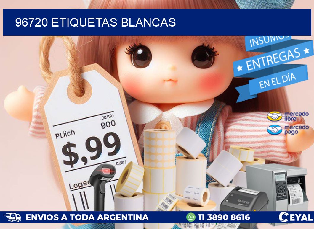 96720 ETIQUETAS BLANCAS