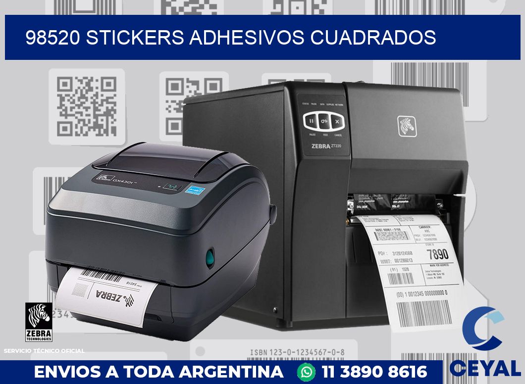 98520 stickers adhesivos cuadrados
