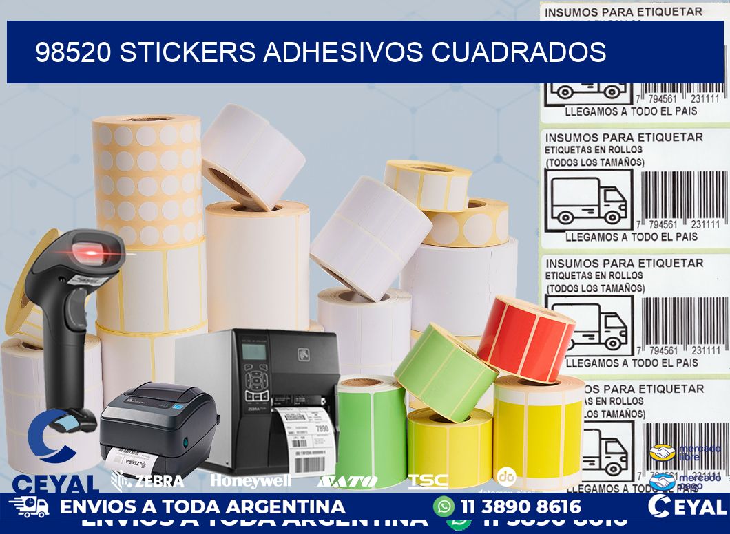 98520 stickers adhesivos cuadrados