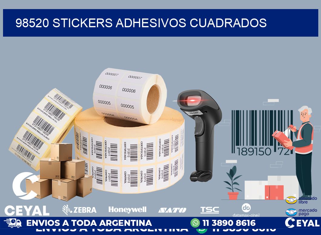 98520 stickers adhesivos cuadrados