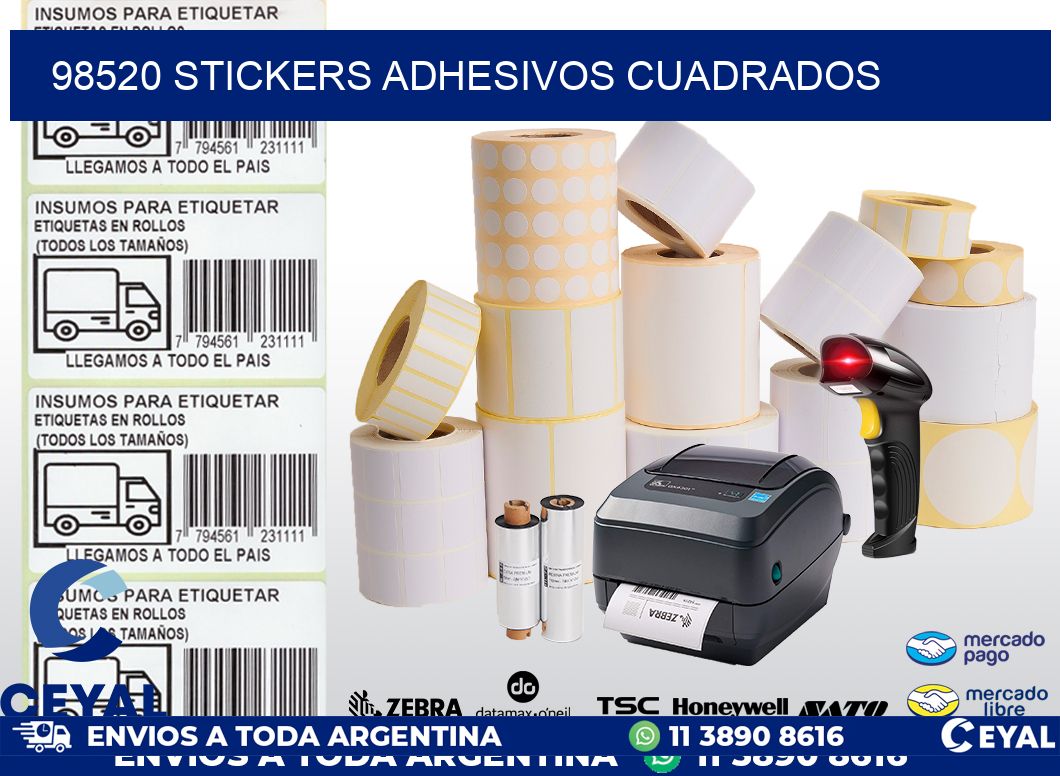 98520 stickers adhesivos cuadrados