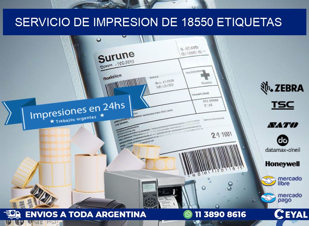 SERVICIO DE IMPRESION DE 18550 ETIQUETAS