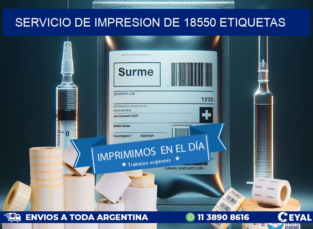 SERVICIO DE IMPRESION DE 18550 ETIQUETAS