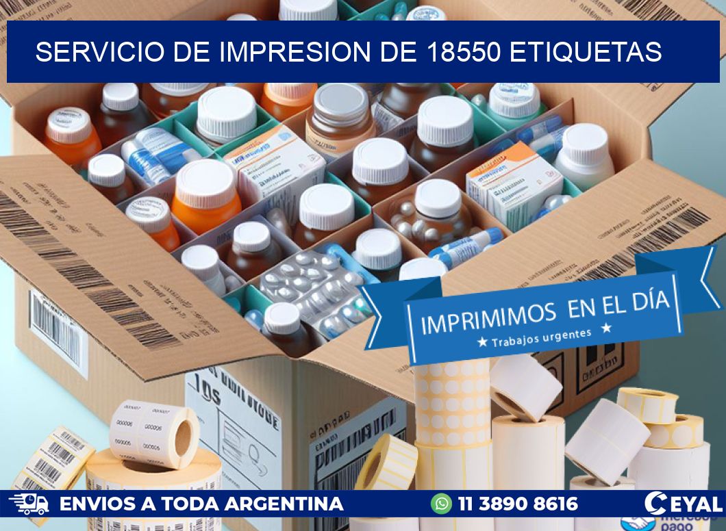 SERVICIO DE IMPRESION DE 18550 ETIQUETAS