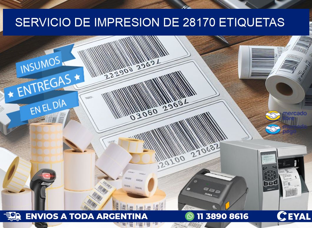 SERVICIO DE IMPRESION DE 28170 ETIQUETAS