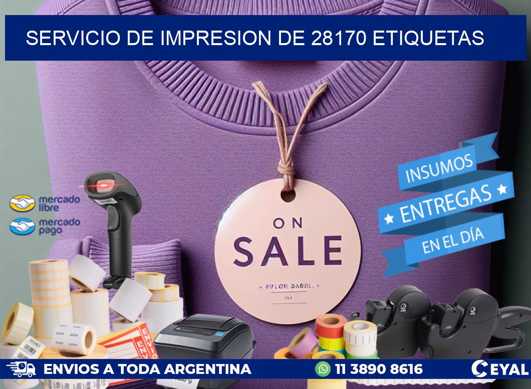 SERVICIO DE IMPRESION DE 28170 ETIQUETAS