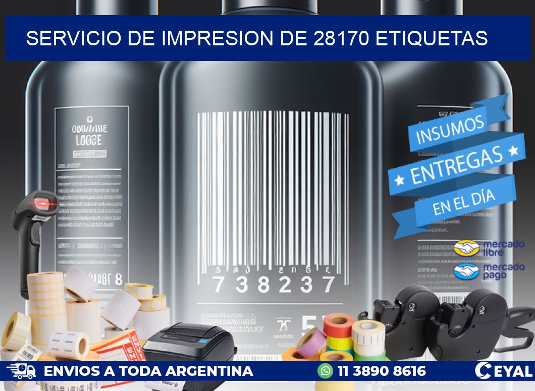 SERVICIO DE IMPRESION DE 28170 ETIQUETAS