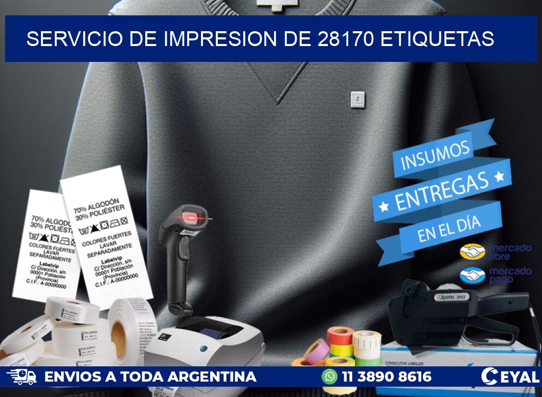 SERVICIO DE IMPRESION DE 28170 ETIQUETAS