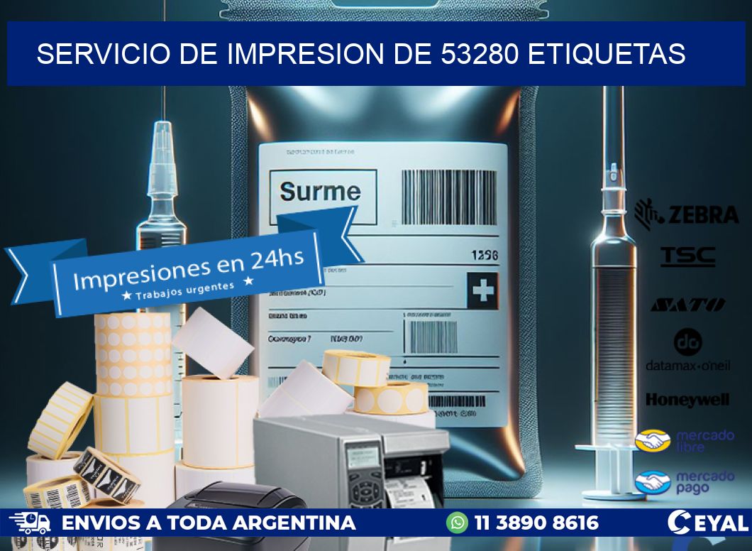SERVICIO DE IMPRESION DE 53280 ETIQUETAS