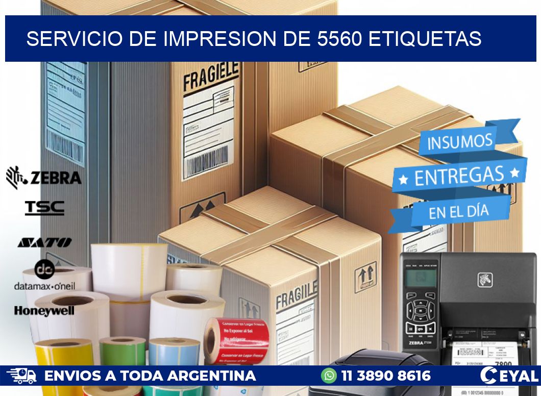SERVICIO DE IMPRESION DE 5560 ETIQUETAS