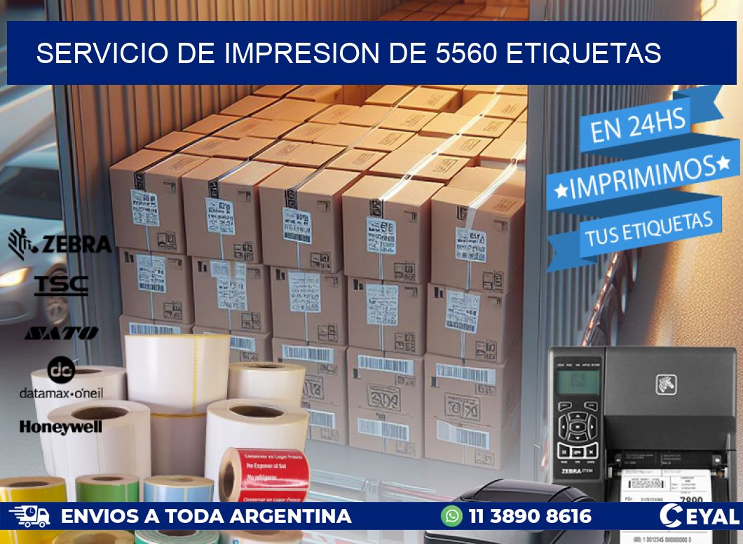 SERVICIO DE IMPRESION DE 5560 ETIQUETAS