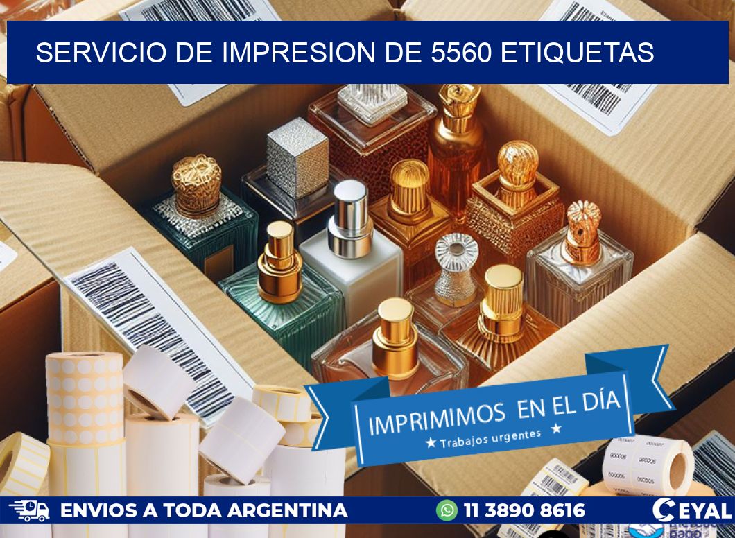 SERVICIO DE IMPRESION DE 5560 ETIQUETAS