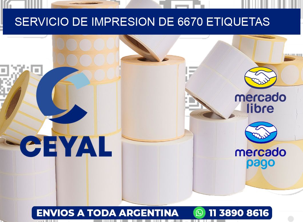 SERVICIO DE IMPRESION DE 6670 ETIQUETAS