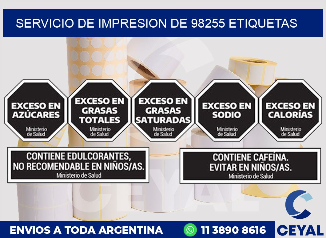 SERVICIO DE IMPRESION DE 98255 ETIQUETAS