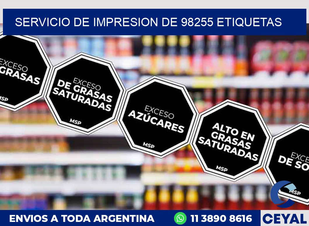 SERVICIO DE IMPRESION DE 98255 ETIQUETAS