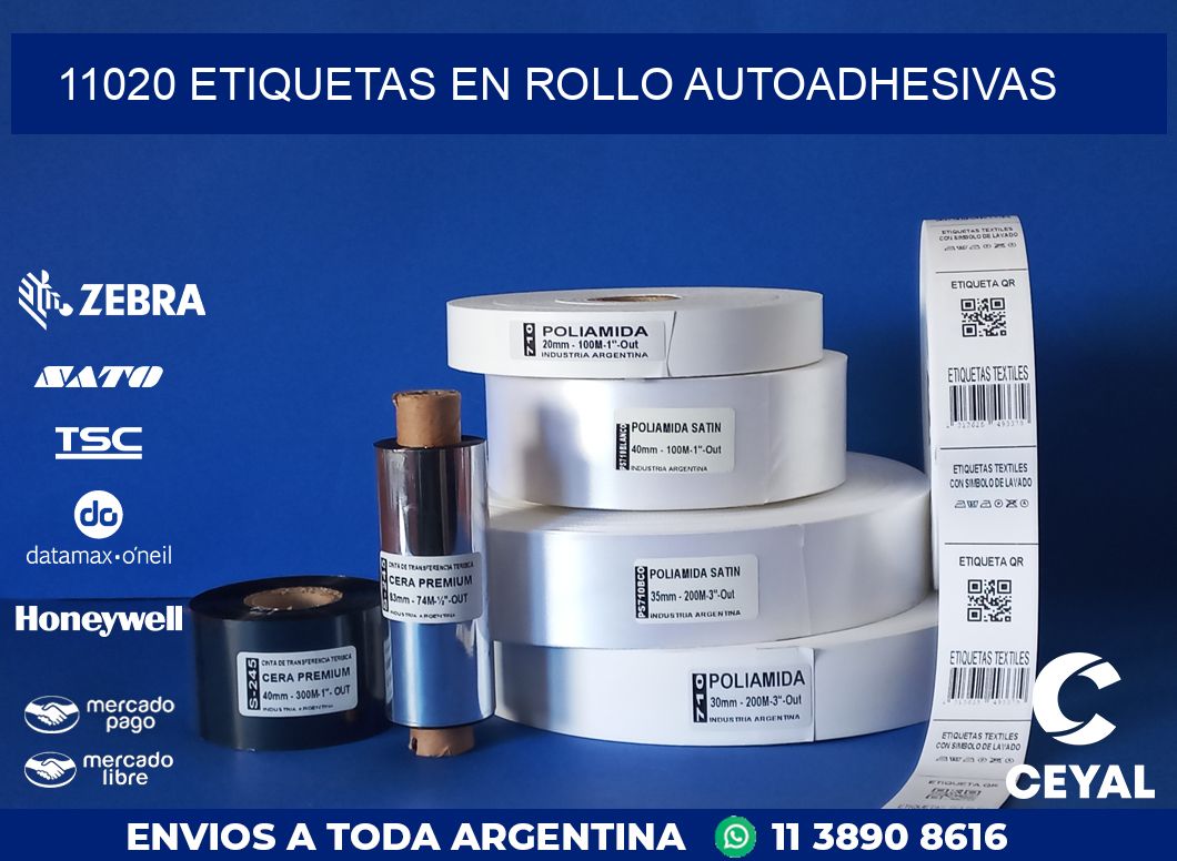 11020 ETIQUETAS EN ROLLO AUTOADHESIVAS