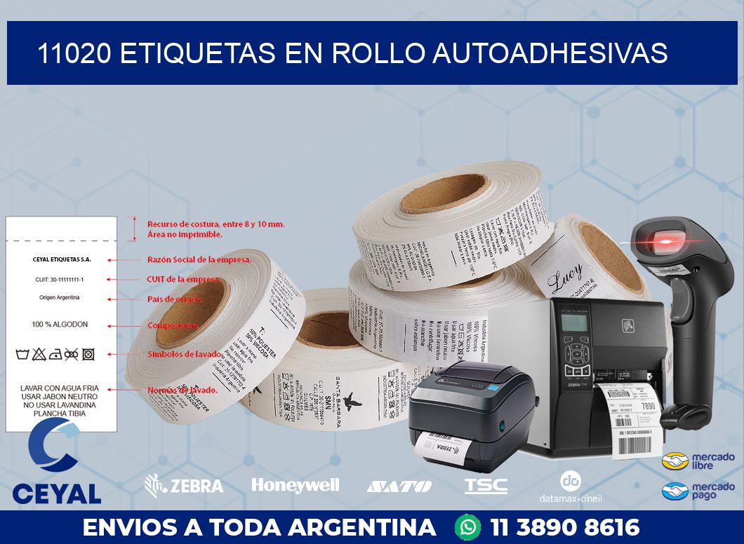 11020 ETIQUETAS EN ROLLO AUTOADHESIVAS