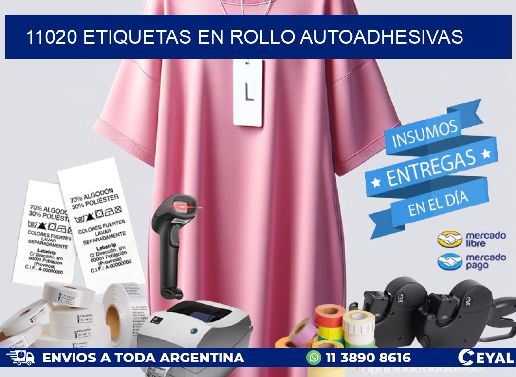 11020 ETIQUETAS EN ROLLO AUTOADHESIVAS