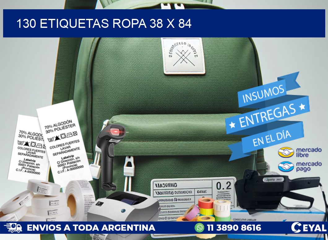 130 ETIQUETAS ROPA 38 x 84