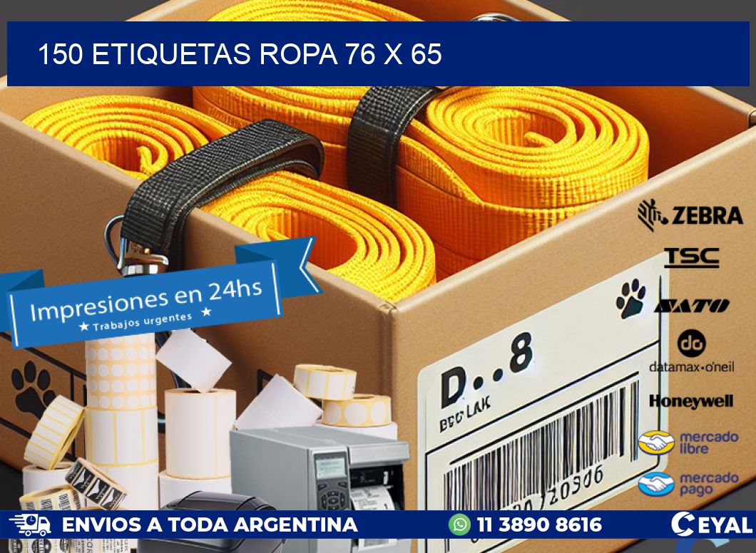 150 ETIQUETAS ROPA 76 x 65