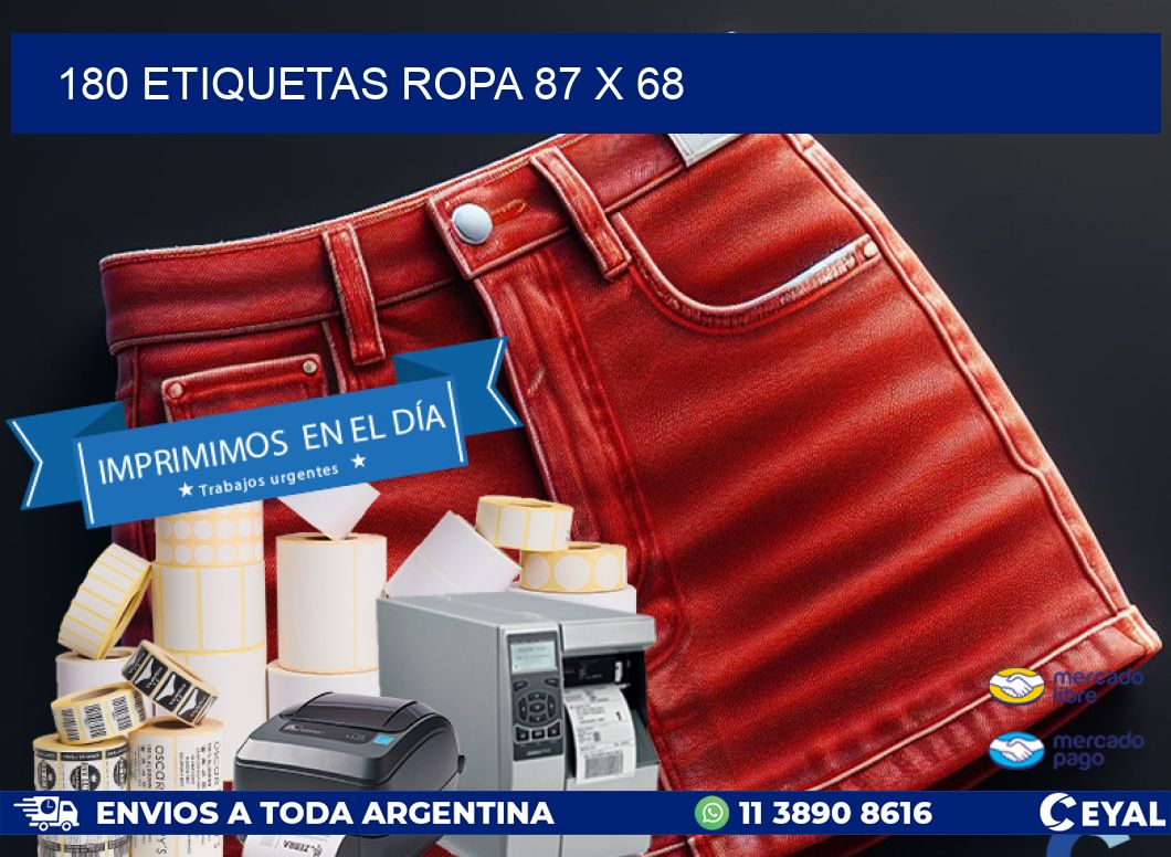 180 ETIQUETAS ROPA 87 x 68