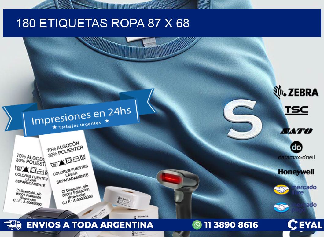 180 ETIQUETAS ROPA 87 x 68
