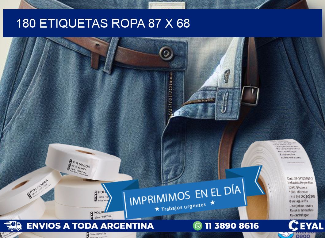 180 ETIQUETAS ROPA 87 x 68