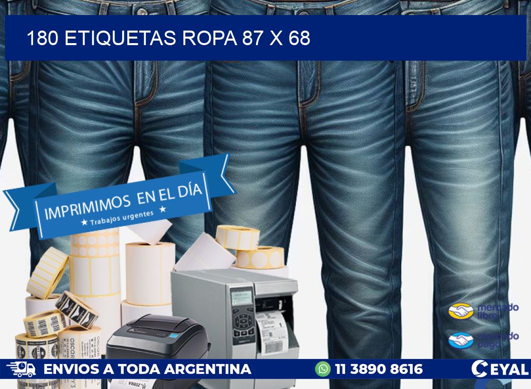 180 ETIQUETAS ROPA 87 x 68