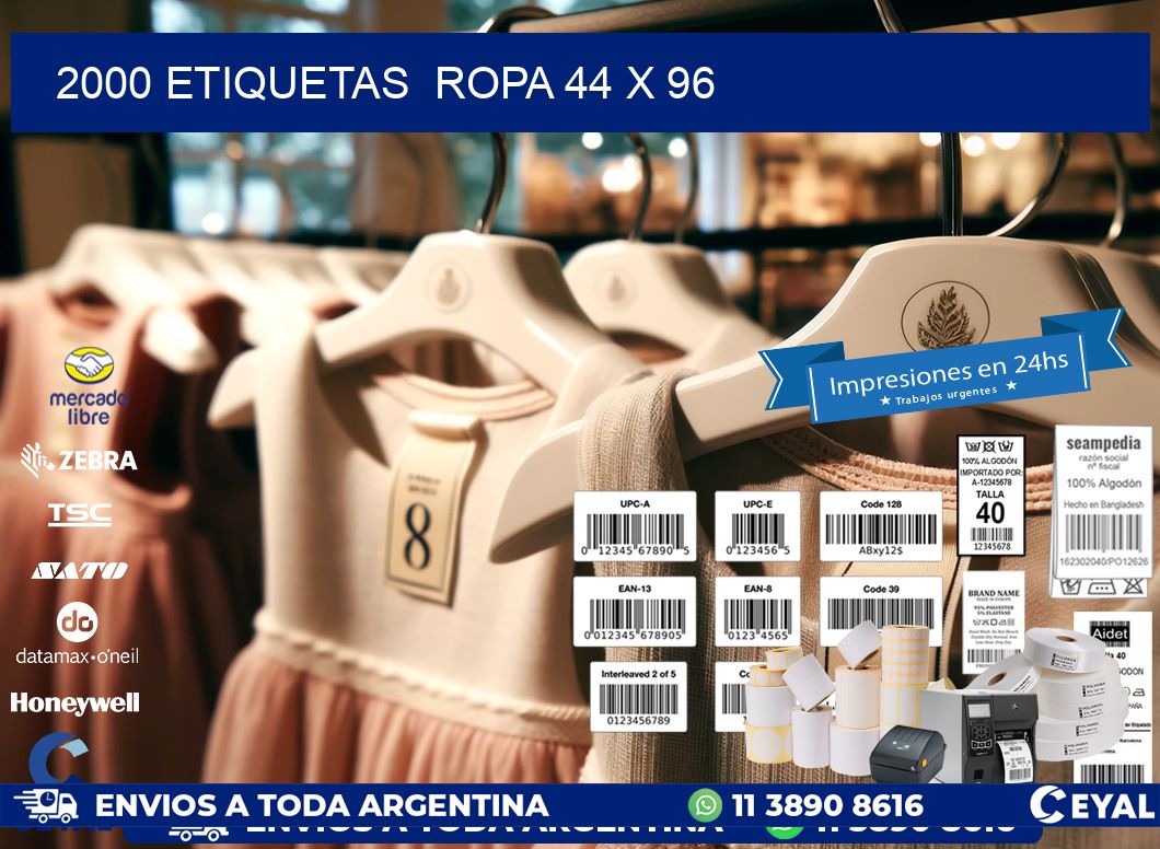 2000 ETIQUETAS  ROPA 44 x 96