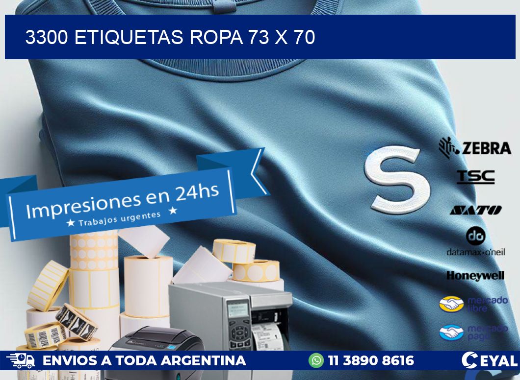 3300 ETIQUETAS ROPA 73 x 70