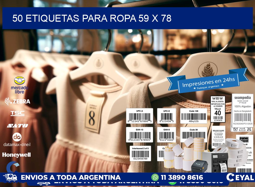 50 ETIQUETAS PARA ROPA 59 x 78