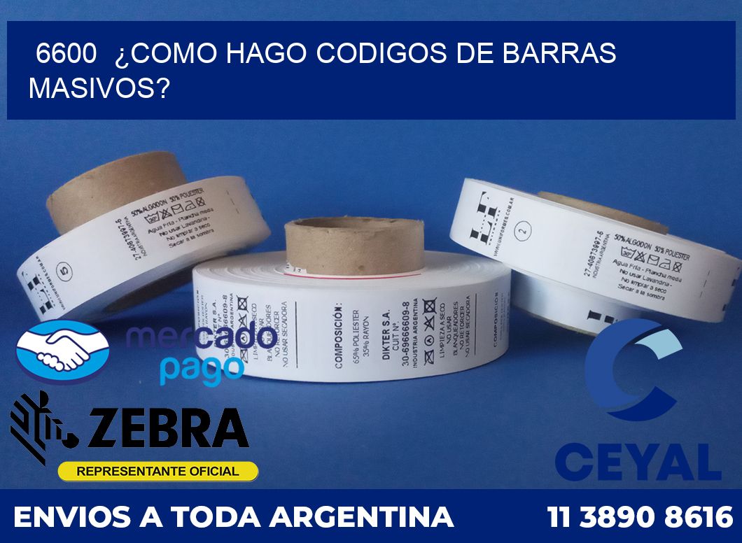 6600  ¿COMO HAGO CODIGOS DE BARRAS MASIVOS?