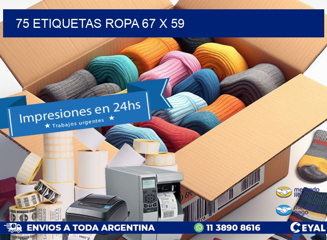 75 ETIQUETAS ROPA 67 x 59