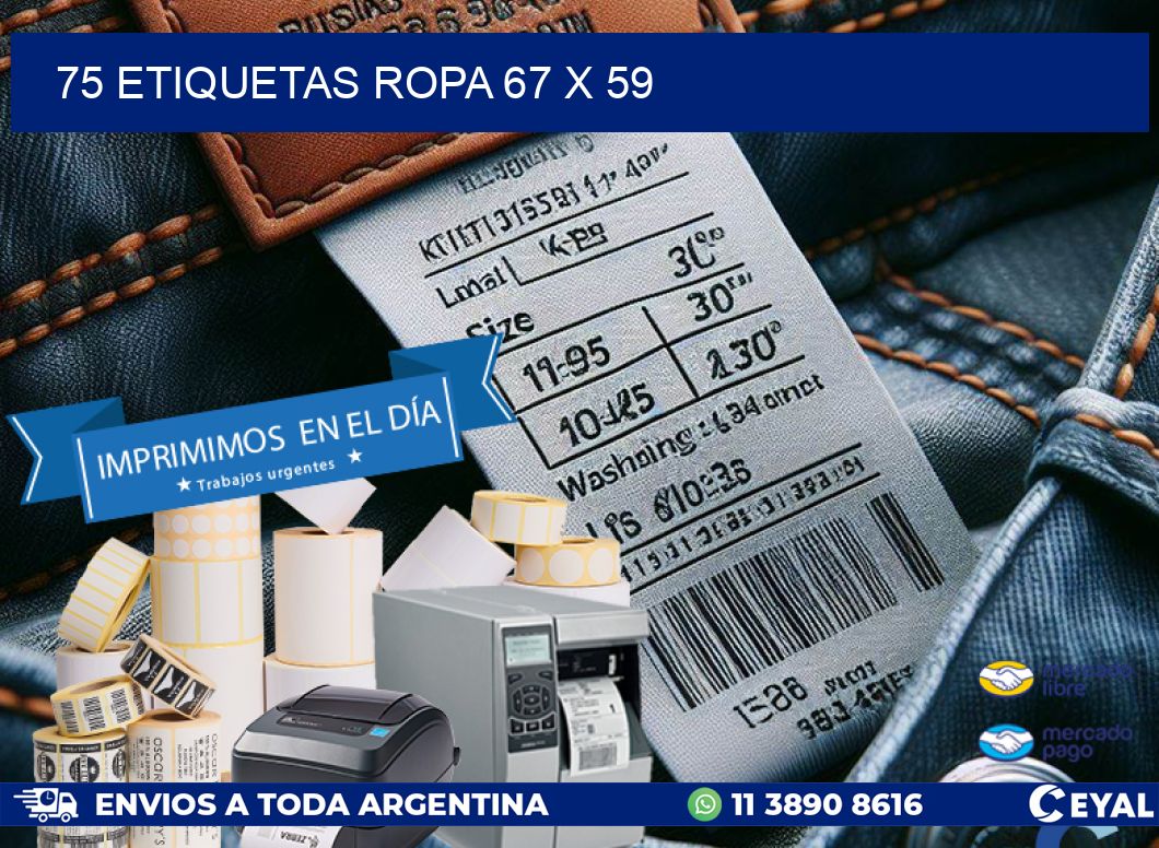 75 ETIQUETAS ROPA 67 x 59