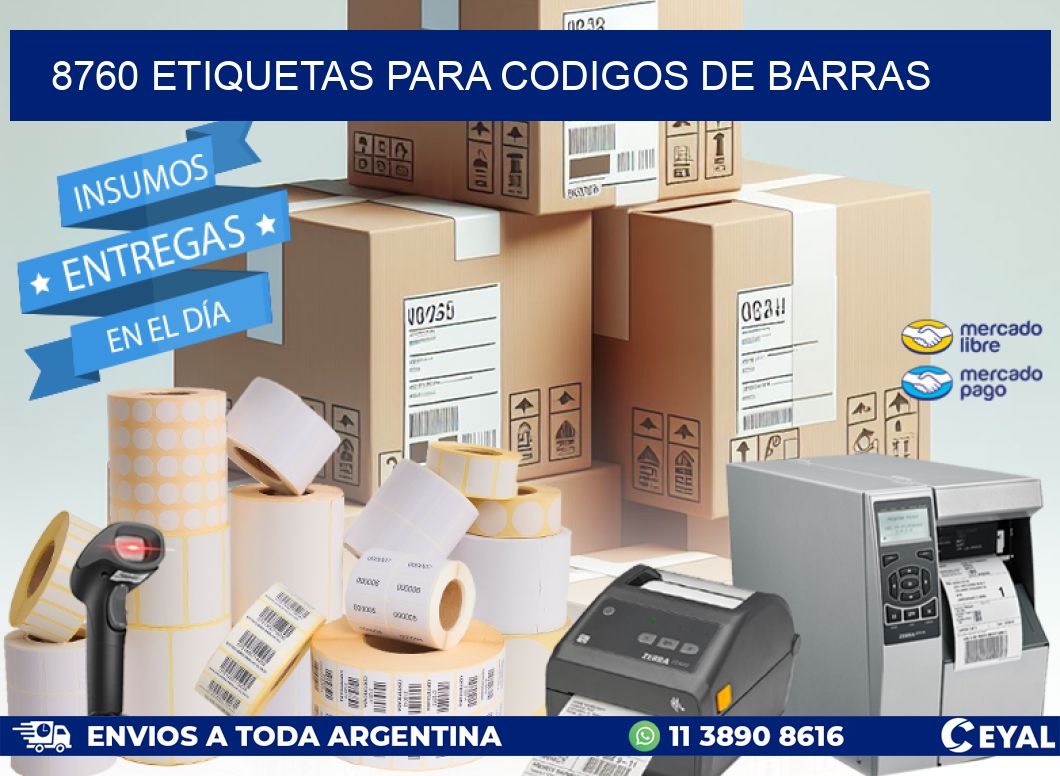 8760 ETIQUETAS PARA CODIGOS DE BARRAS