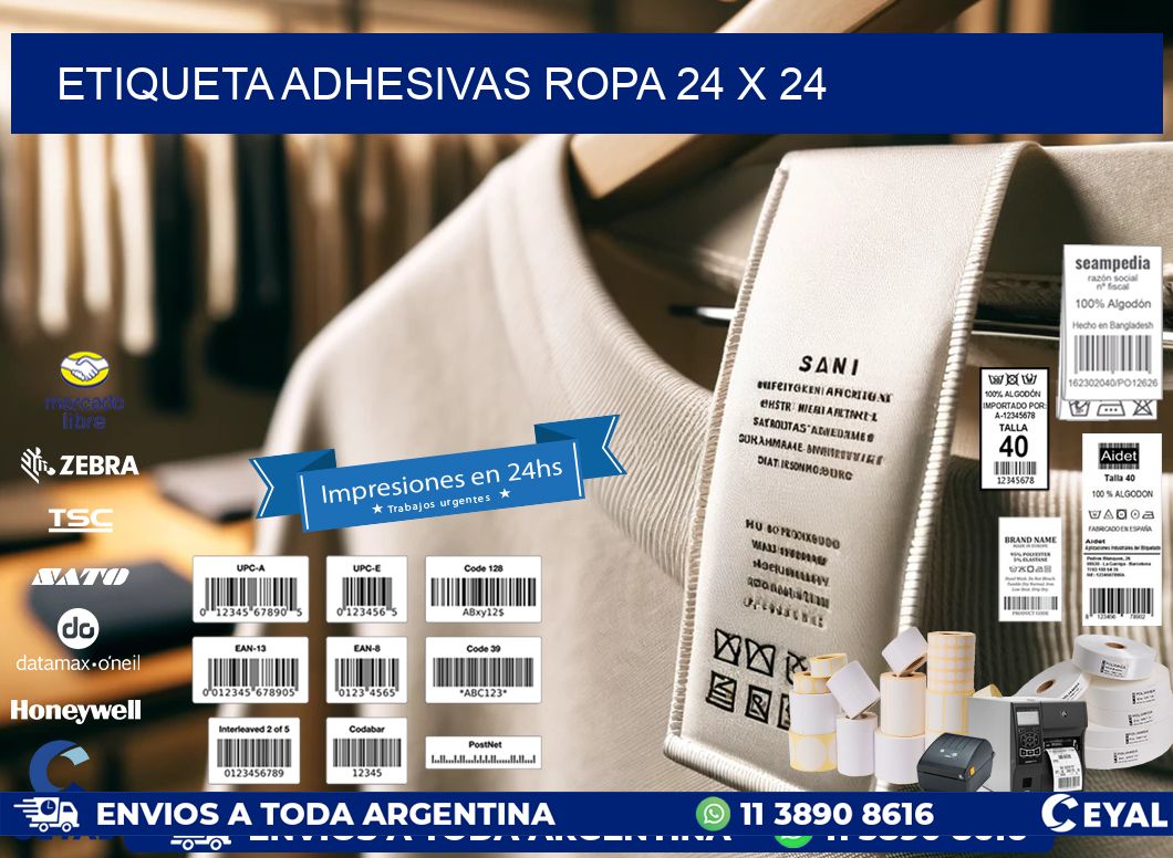 ETIQUETA ADHESIVAS ROPA 24 x 24